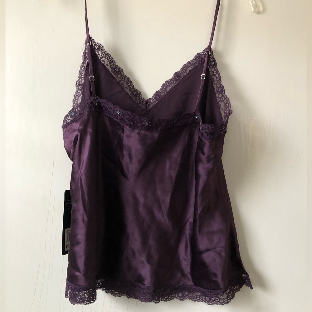Daisy Fuentes Silk Plum Cami Lace-Trim with Sequins & Beads - Picture 2 of 5
